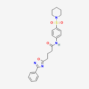 4-(3-phenyl-1,2,4-oxadiazol-5-yl)-N-[4-(piperidin-1-ylsulfonyl)phenyl]butanamide