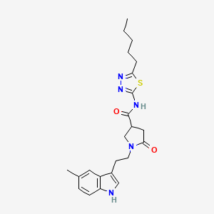 1-[2-(5-methyl-1H-indol-3-yl)ethyl]-5-oxo-N-(5-pentyl-1,3,4-thiadiazol-2-yl)pyrrolidine-3-carboxamide