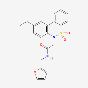 molecular formula C22H22N2O4S B14987300 N-(2-furylmethyl)-2-(9-isopropyl-5,5-dioxido-6H-dibenzo[c,e][1,2]thiazin-6-yl)acetamide 