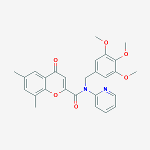 6,8-dimethyl-4-oxo-N-(pyridin-2-yl)-N-(3,4,5-trimethoxybenzyl)-4H-chromene-2-carboxamide