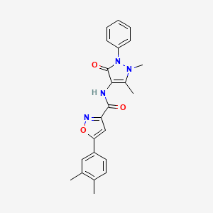 N-(1,5-dimethyl-3-oxo-2-phenyl-2,3-dihydro-1H-pyrazol-4-yl)-5-(3,4-dimethylphenyl)-1,2-oxazole-3-carboxamide