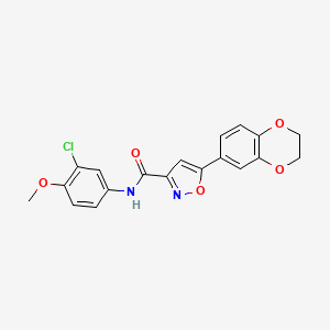 N-(3-chloro-4-methoxyphenyl)-5-(2,3-dihydro-1,4-benzodioxin-6-yl)-1,2-oxazole-3-carboxamide