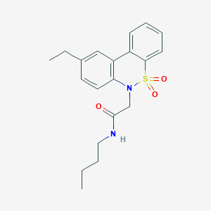 molecular formula C20H24N2O3S B14987342 N-butyl-2-(9-ethyl-5,5-dioxido-6H-dibenzo[c,e][1,2]thiazin-6-yl)acetamide 