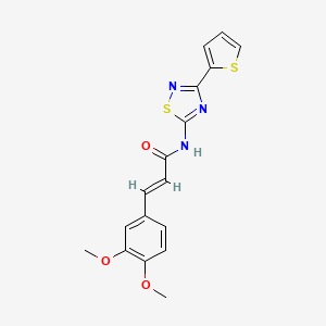 (2E)-3-(3,4-dimethoxyphenyl)-N-[3-(thiophen-2-yl)-1,2,4-thiadiazol-5-yl]prop-2-enamide