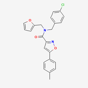 molecular formula C23H19ClN2O3 B14987351 N-(4-chlorobenzyl)-N-(furan-2-ylmethyl)-5-(4-methylphenyl)-1,2-oxazole-3-carboxamide 