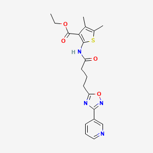 Ethyl 4,5-dimethyl-2-({4-[3-(pyridin-3-yl)-1,2,4-oxadiazol-5-yl]butanoyl}amino)thiophene-3-carboxylate