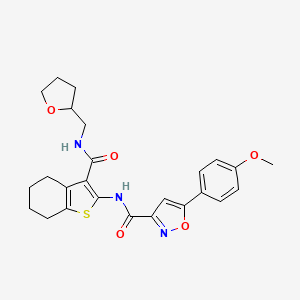 5-(4-methoxyphenyl)-N-{3-[(tetrahydrofuran-2-ylmethyl)carbamoyl]-4,5,6,7-tetrahydro-1-benzothiophen-2-yl}-1,2-oxazole-3-carboxamide