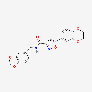 N-(1,3-benzodioxol-5-ylmethyl)-5-(2,3-dihydro-1,4-benzodioxin-6-yl)-1,2-oxazole-3-carboxamide