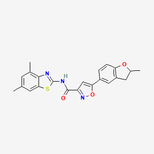 molecular formula C22H19N3O3S B14987401 N-(4,6-dimethyl-1,3-benzothiazol-2-yl)-5-(2-methyl-2,3-dihydro-1-benzofuran-5-yl)-1,2-oxazole-3-carboxamide 