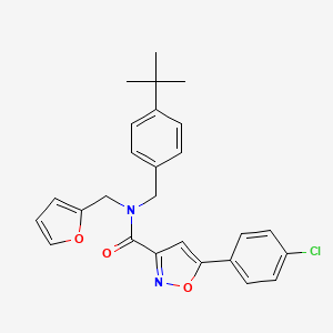 N-(4-tert-butylbenzyl)-5-(4-chlorophenyl)-N-(furan-2-ylmethyl)-1,2-oxazole-3-carboxamide