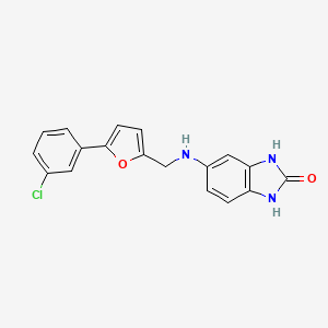 molecular formula C18H14ClN3O2 B14987430 5-({[5-(3-chlorophenyl)-2-furyl]methyl}amino)-1,3-dihydro-2H-benzimidazol-2-one 