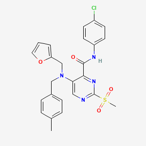 N-(4-chlorophenyl)-5-[(furan-2-ylmethyl)(4-methylbenzyl)amino]-2-(methylsulfonyl)pyrimidine-4-carboxamide