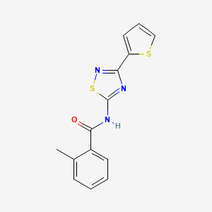 2-methyl-N-[3-(thiophen-2-yl)-1,2,4-thiadiazol-5-yl]benzamide