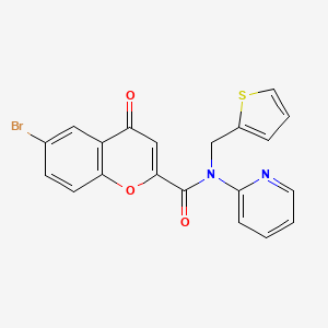 molecular formula C20H13BrN2O3S B14987441 6-bromo-4-oxo-N-(pyridin-2-yl)-N-(thiophen-2-ylmethyl)-4H-chromene-2-carboxamide 