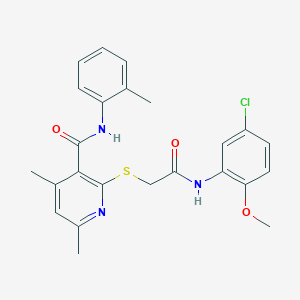 2-({2-[(5-chloro-2-methoxyphenyl)amino]-2-oxoethyl}sulfanyl)-4,6-dimethyl-N-(2-methylphenyl)pyridine-3-carboxamide