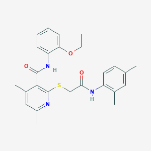 2-({2-[(2,4-dimethylphenyl)amino]-2-oxoethyl}sulfanyl)-N-(2-ethoxyphenyl)-4,6-dimethylpyridine-3-carboxamide