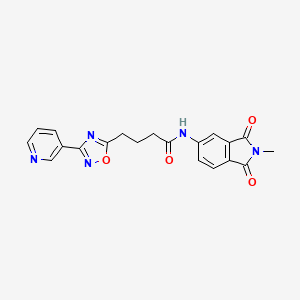 N-(2-methyl-1,3-dioxo-2,3-dihydro-1H-isoindol-5-yl)-4-[3-(pyridin-3-yl)-1,2,4-oxadiazol-5-yl]butanamide