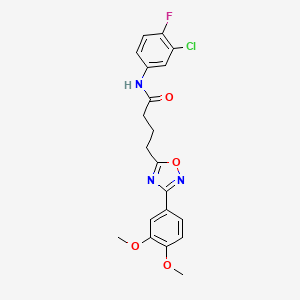 N-(3-chloro-4-fluorophenyl)-4-[3-(3,4-dimethoxyphenyl)-1,2,4-oxadiazol-5-yl]butanamide