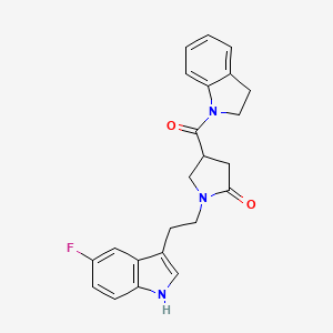 4-(2,3-dihydro-1H-indol-1-ylcarbonyl)-1-[2-(5-fluoro-1H-indol-3-yl)ethyl]pyrrolidin-2-one