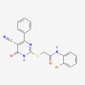 N-(2-Bromophenyl)-2-[(5-cyano-6-oxo-4-phenyl-1,6-dihydropyrimidin-2-YL)sulfanyl]acetamide