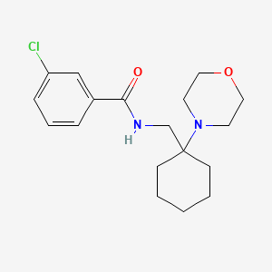 molecular formula C18H25ClN2O2 B14987518 3-chloro-N-{[1-(morpholin-4-yl)cyclohexyl]methyl}benzamide 