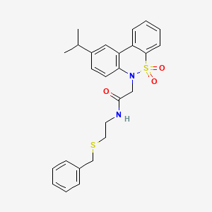 N-[2-(Benzylsulfanyl)ethyl]-2-(9-isopropyl-5,5-dioxido-6H-dibenzo[C,E][1,2]thiazin-6-YL)acetamide