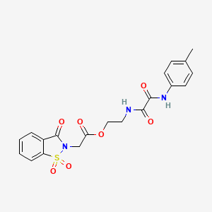 molecular formula C20H19N3O7S B14987557 2-({[(4-methylphenyl)amino](oxo)acetyl}amino)ethyl (1,1-dioxido-3-oxo-1,2-benzothiazol-2(3H)-yl)acetate 