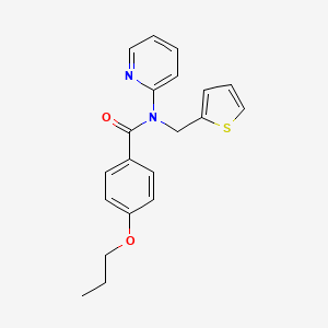 4-propoxy-N-(pyridin-2-yl)-N-(thiophen-2-ylmethyl)benzamide