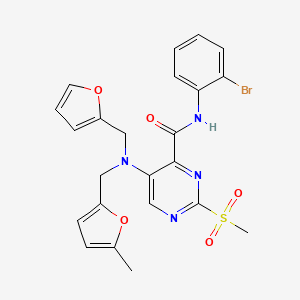 N-(2-bromophenyl)-5-{(furan-2-ylmethyl)[(5-methylfuran-2-yl)methyl]amino}-2-(methylsulfonyl)pyrimidine-4-carboxamide