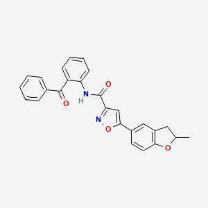 5-(2-methyl-2,3-dihydro-1-benzofuran-5-yl)-N-[2-(phenylcarbonyl)phenyl]-1,2-oxazole-3-carboxamide