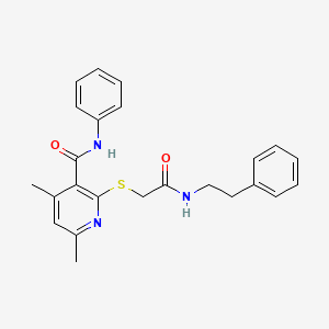 4,6-dimethyl-2-({2-oxo-2-[(2-phenylethyl)amino]ethyl}sulfanyl)-N-phenylpyridine-3-carboxamide