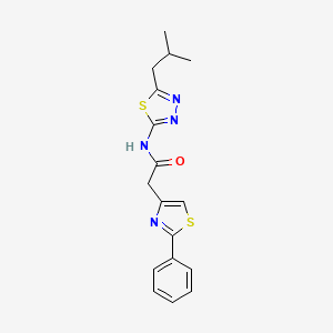 molecular formula C17H18N4OS2 B14987630 N-(5-isobutyl-1,3,4-thiadiazol-2-yl)-2-(2-phenyl-1,3-thiazol-4-yl)acetamide 