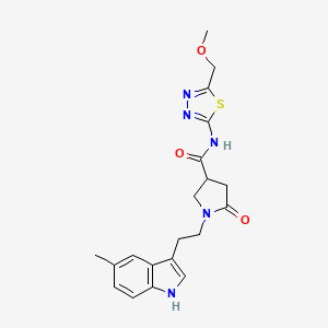 molecular formula C20H23N5O3S B14987663 N-[5-(methoxymethyl)-1,3,4-thiadiazol-2-yl]-1-[2-(5-methyl-1H-indol-3-yl)ethyl]-5-oxopyrrolidine-3-carboxamide 