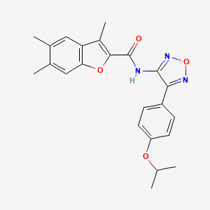 3,5,6-trimethyl-N-{4-[4-(propan-2-yloxy)phenyl]-1,2,5-oxadiazol-3-yl}-1-benzofuran-2-carboxamide