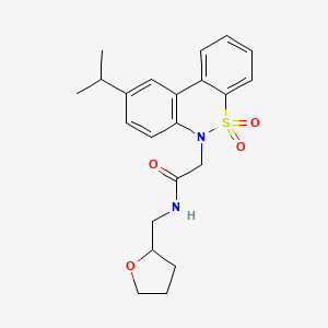 molecular formula C22H26N2O4S B14987696 2-(9-Isopropyl-5,5-dioxido-6H-dibenzo[C,E][1,2]thiazin-6-YL)-N-(tetrahydro-2-furanylmethyl)acetamide 