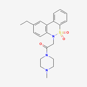 2-(9-Ethyl-5,5-dioxido-6H-dibenzo[C,E][1,2]thiazin-6-YL)-1-(4-methyl-1-piperazinyl)ethanone