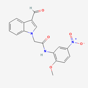 2-(3-Formyl-1H-indol-1-yl)-N-(2-methoxy-5-nitrophenyl)acetamide