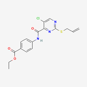 molecular formula C17H16ClN3O3S B14987763 Ethyl 4-({[2-(allylthio)-5-chloropyrimidin-4-yl]carbonyl}amino)benzoate 