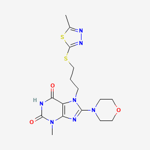 3-Methyl-7-[3-[(5-methyl-1,3,4-thiadiazol-2-yl)sulfanyl]propyl]-8-morpholin-4-ylpurine-2,6-dione