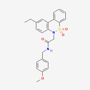 2-(9-ethyl-5,5-dioxido-6H-dibenzo[c,e][1,2]thiazin-6-yl)-N-(4-methoxybenzyl)acetamide