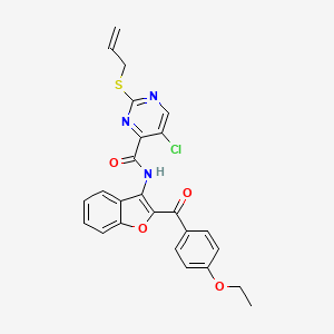 molecular formula C25H20ClN3O4S B14987775 5-chloro-N-{2-[(4-ethoxyphenyl)carbonyl]-1-benzofuran-3-yl}-2-(prop-2-en-1-ylsulfanyl)pyrimidine-4-carboxamide 