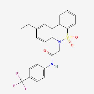 2-(9-ethyl-5,5-dioxido-6H-dibenzo[c,e][1,2]thiazin-6-yl)-N-[4-(trifluoromethyl)phenyl]acetamide