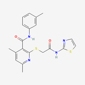 4,6-dimethyl-N-(3-methylphenyl)-2-{[2-oxo-2-(1,3-thiazol-2-ylamino)ethyl]sulfanyl}pyridine-3-carboxamide