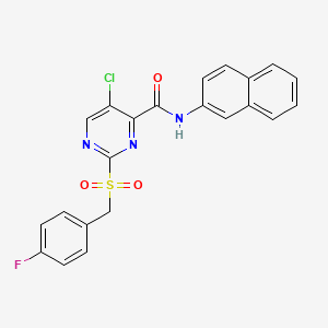 molecular formula C22H15ClFN3O3S B14987837 5-chloro-2-[(4-fluorobenzyl)sulfonyl]-N-(naphthalen-2-yl)pyrimidine-4-carboxamide 