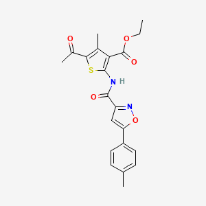 molecular formula C21H20N2O5S B14987895 Ethyl 5-acetyl-4-methyl-2-({[5-(4-methylphenyl)-1,2-oxazol-3-yl]carbonyl}amino)thiophene-3-carboxylate 