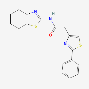 2-(2-phenyl-1,3-thiazol-4-yl)-N-(4,5,6,7-tetrahydro-1,3-benzothiazol-2-yl)acetamide