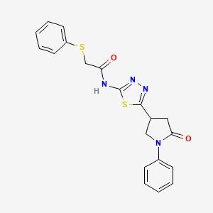 N-[5-(5-oxo-1-phenylpyrrolidin-3-yl)-1,3,4-thiadiazol-2-yl]-2-(phenylsulfanyl)acetamide