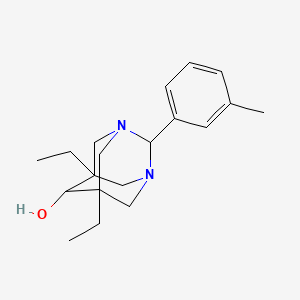 molecular formula C19H28N2O B14987963 5,7-Diethyl-2-(3-methylphenyl)-1,3-diazatricyclo[3.3.1.1~3,7~]decan-6-ol 