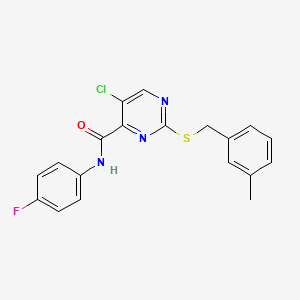 5-chloro-N-(4-fluorophenyl)-2-[(3-methylbenzyl)sulfanyl]pyrimidine-4-carboxamide