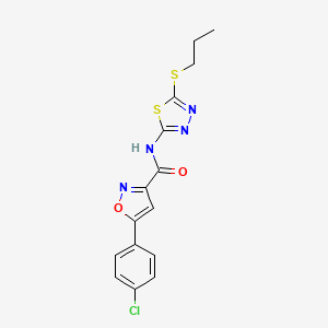 molecular formula C15H13ClN4O2S2 B14987986 5-(4-chlorophenyl)-N-[5-(propylsulfanyl)-1,3,4-thiadiazol-2-yl]-1,2-oxazole-3-carboxamide 